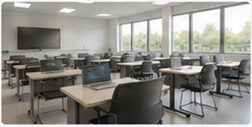 Aula de formación moderna y luminosa